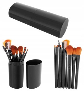 Pędzle do makijażu 12szt CZARNE