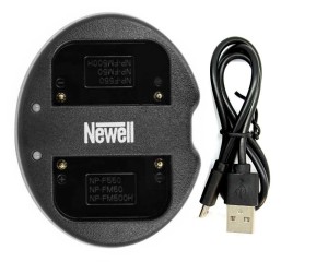 Ładowarka dwukanałowa Newell SDC-USB do akumulatorów serii NP-F550, FM50, FM500H do Sony
