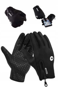 Rękawiczki sportowe wodoodporne  CZARNE