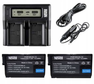 Zestaw ładowarka DUAL CHARGER + 2 akumulatory Newell EN-EL15 do Nikon