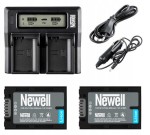 Zestaw ładowarka DC-LCD + 2 akumulatory Newell NP-FV100A do Sony