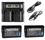 Zestaw ładowarka DC-LCD + 2 akumulatory Newell NP-FW50 do Sony