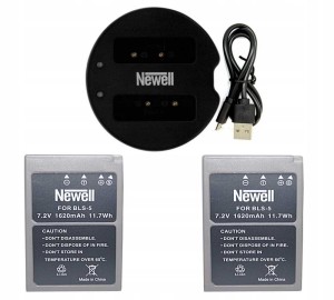 Zestaw ładowarka SDC-USB + 2 akumulatory Newell BLS-5 do Olympus