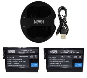 Zestaw ładowarka SDC-USB+ 2 akumulatory Newell EN-EL15 do Nikon