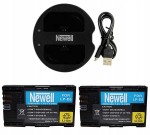 Zestaw ładowarka SDC-USB+ 2 akumulatory Newell LP-E6 do Canon