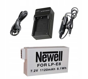 Zestaw ładowarka sieciowa + akumulator Newell LP-E8 do Canon