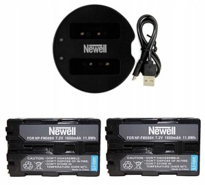 Zestaw ładowarka SDC-USB + 2 akumulatory Newell NP-FM500H do Sony