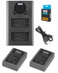 Zestaw ładowarka DL-USB-C + 2 akumulatory Newell BLN-1 do Olympus