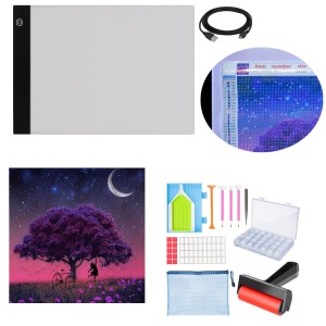 Zestaw tablica LED + haft diamentowy DRZEWO +akcesoria  