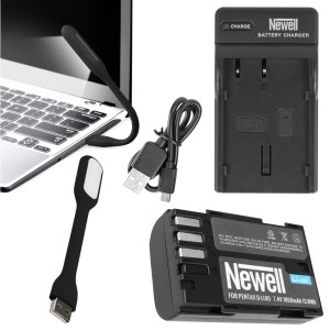 ZESTAW ŁADOWARKA DC-USB +AKUMULATOR NEWELL D-Li90 +LAMPKA USB 6 LED