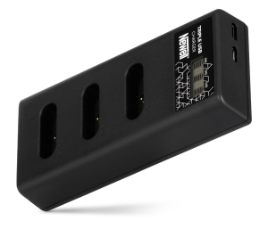 Newell CD‑USB‑C – kompaktowa trzykanałowa ładowarka do akumulatorów Sony NP‑BX1 (USB‑C + micro‑USB, wyświetlacz, kabel USB‑A/USB‑C)